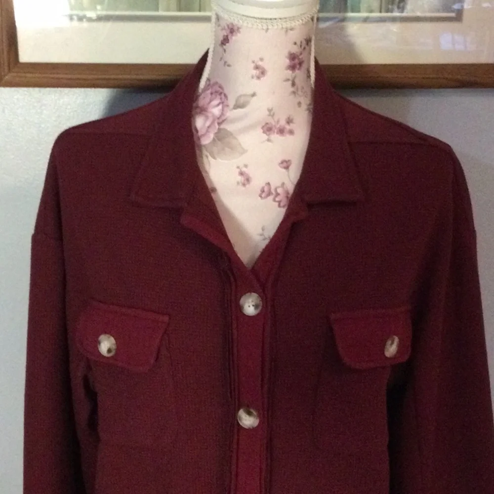 Burgundy Button-Down Shirt - Picture 3 of 10